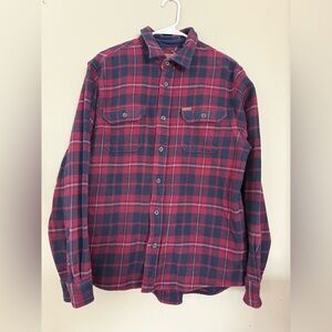 Orvis Red and Blue Checkered THICK Flannel Shirt